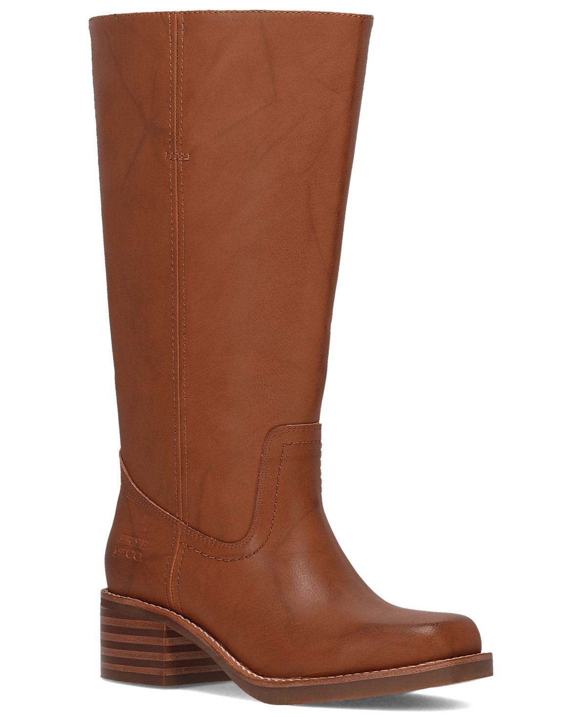 Frye and Co. Women's Miranda Leather Stacked Heel Boots - Saddle | Macy's