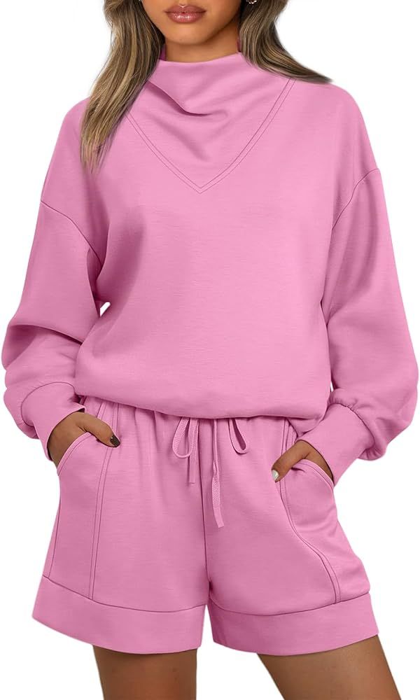 AUTOMET 2 Piece Outfits For Women Two Piece Oversized Sweatsuit 2023 Matching Lounge Sets Fall Fa... | Amazon (US)