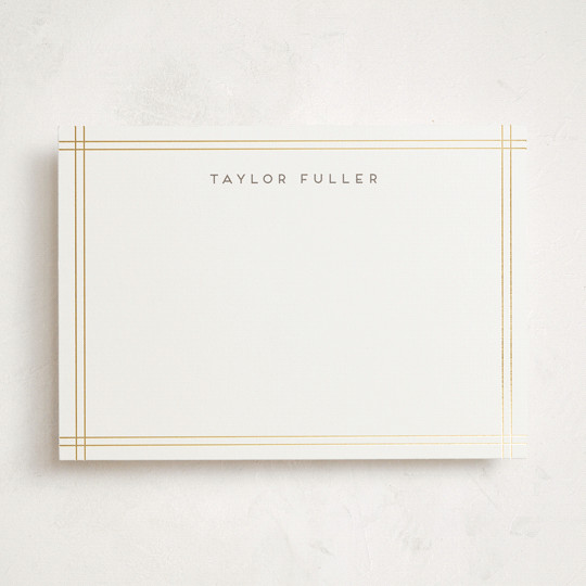 "A Golden Age" - Customizable Foil-pressed 5x7 Personalized Stationery in Brown by Lehan Veenker. | Minted