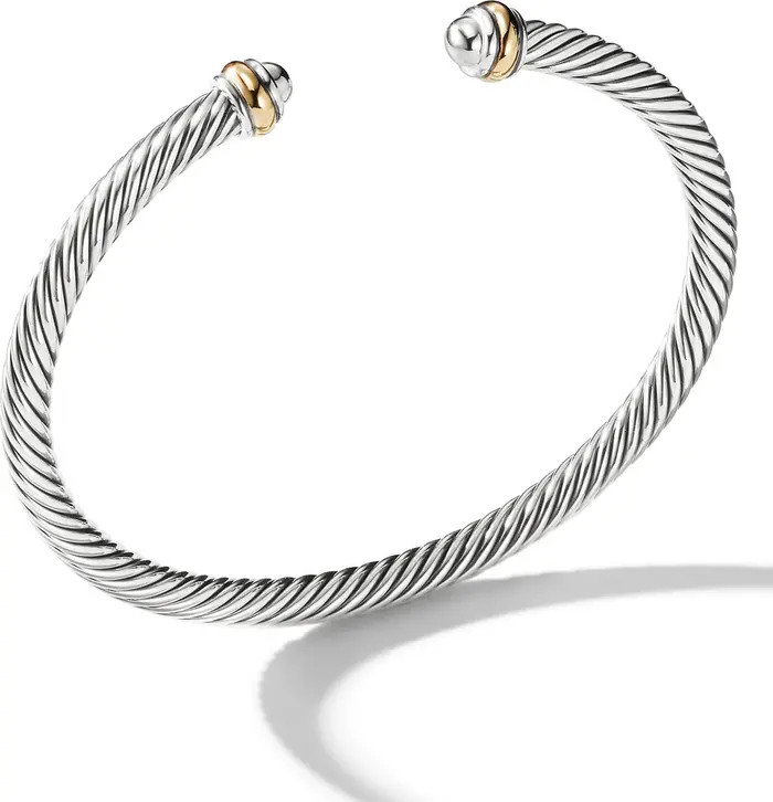 Cable Classics Sterling Silver & 18K Yellow Gold Bracelet, 4mm | Nordstrom