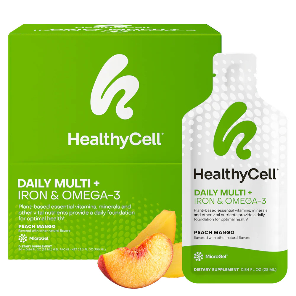 Daily Multi + Iron & Omega-3 - 1 Box | 30 gel packs | Healthycell