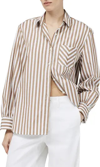 Maxine Stripe Cotton Button-Up Shirt | Nordstrom