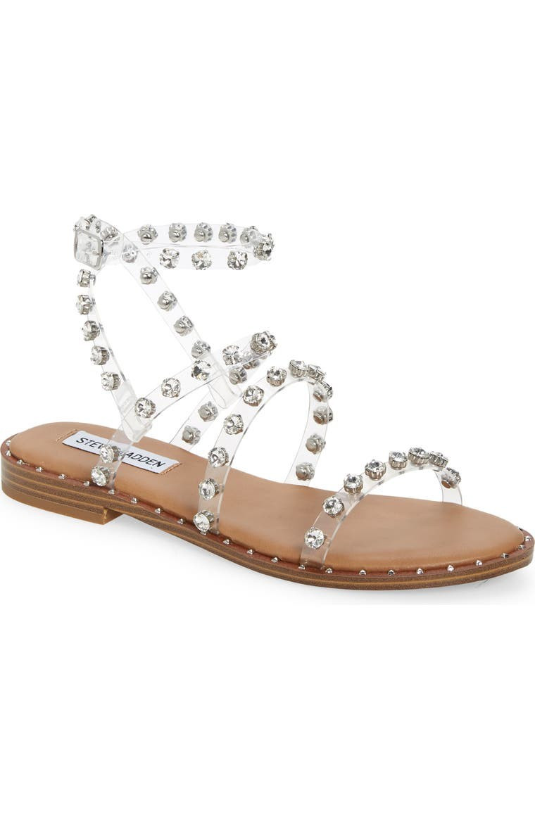 Steve Madden Travel Crystal Studded Strappy Sandal (Women) | Nordstrom | Nordstrom