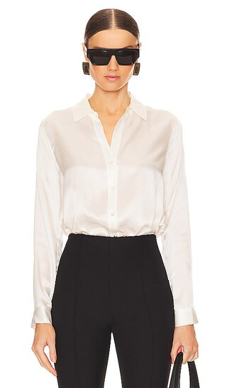 Tyler Long Sleeve Blouse in Ivory | Revolve Clothing (Global)