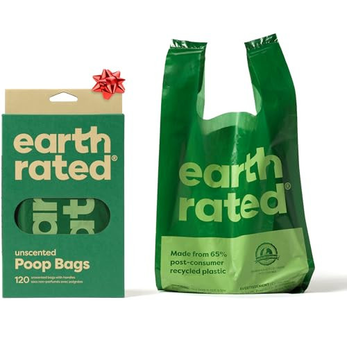 Earth Rated Dog Poop Bags with Handles, Extra Wide, Easy Tie and Guaranteed Leakproof, Unscented, 120 Handle Bags | Amazon (US)