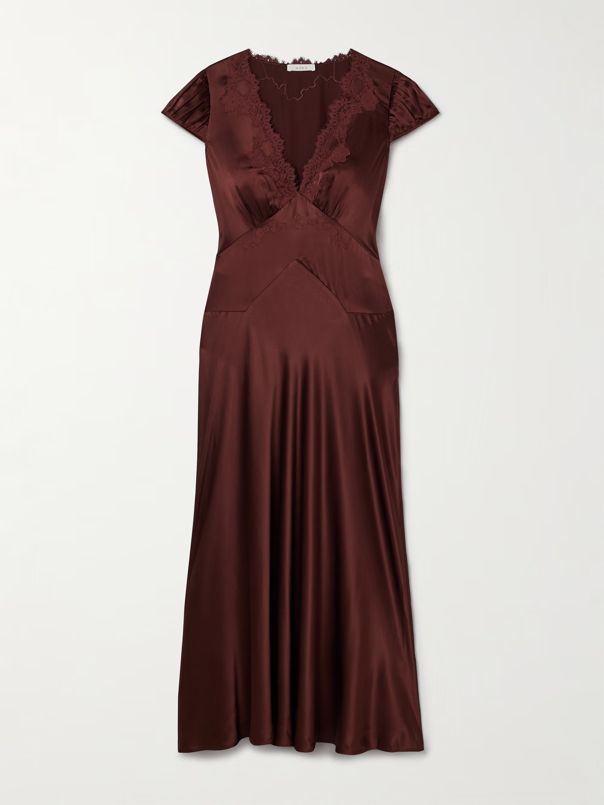 Coraline corded lace-trimmed silk-satin maxi dress | NET-A-PORTER (UK & EU)