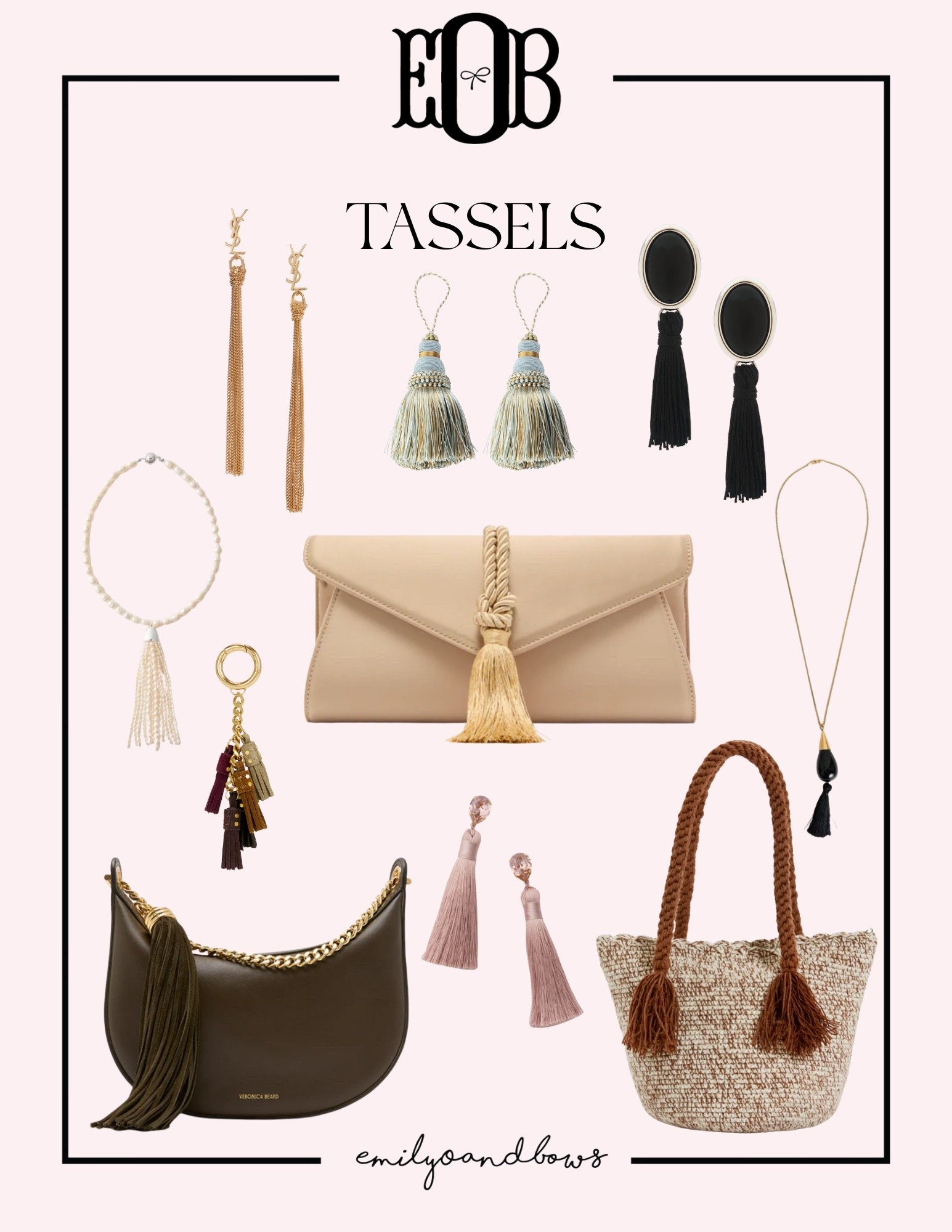 Tassels are such a trend for the spring! Rounding up my favorite pieces that include a tassel from handbags to jewelry!