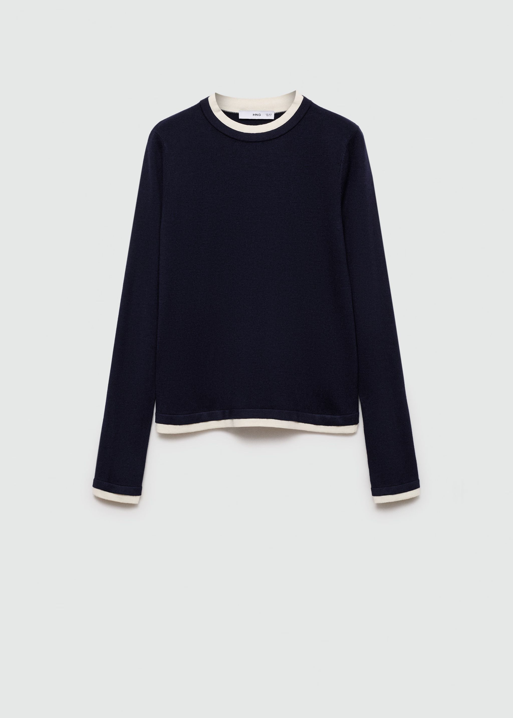 Fine-knit sweater with contrasting trims | MANGO (US)