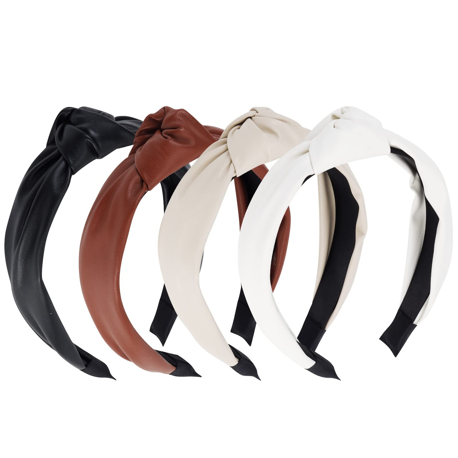 YISSION Knotted Headbands for Women - Non Slip Leather Wide Fashion Top Knot Hair Accessories in ... | Amazon (US)