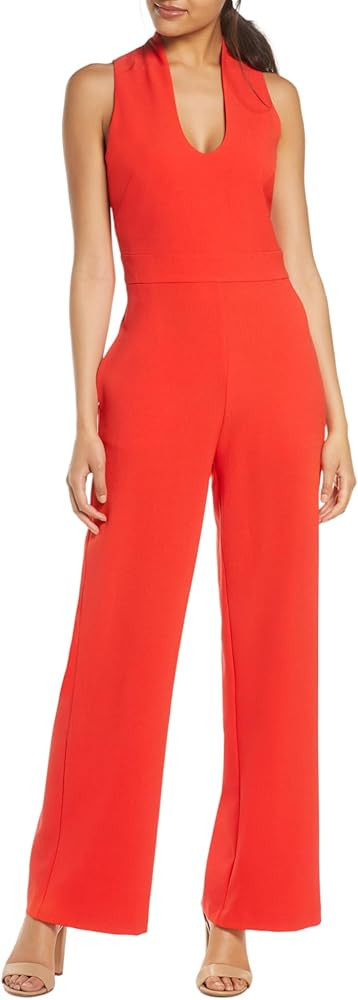 Vince Camuto Women's Scoop Neck Crepe Jumpsuit | Amazon (US)