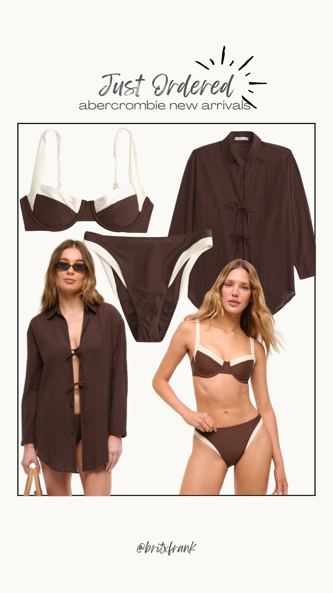 recent abercrombie order! got my usual size small in everything :) loving this pretty cocoa color!

#LTKSwim #LTKFindsUnder100 #LTKSaleAlert