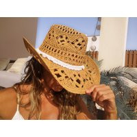 Boho Cowboy Hats For Women, Bohemian Cowgirl Straw Hat, Stetson Western Hats, Kekugi | Etsy (US)