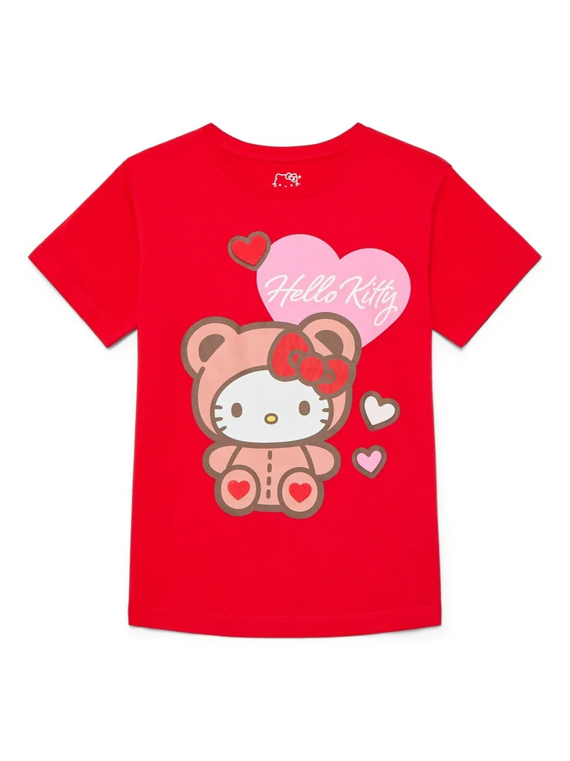 Hello Kitty Girls Valentine's Day Graphic Tee, Sizes 4-16 | Walmart (US)