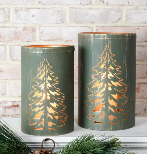 Sage Green Tree Lantern | Linen & Clove
