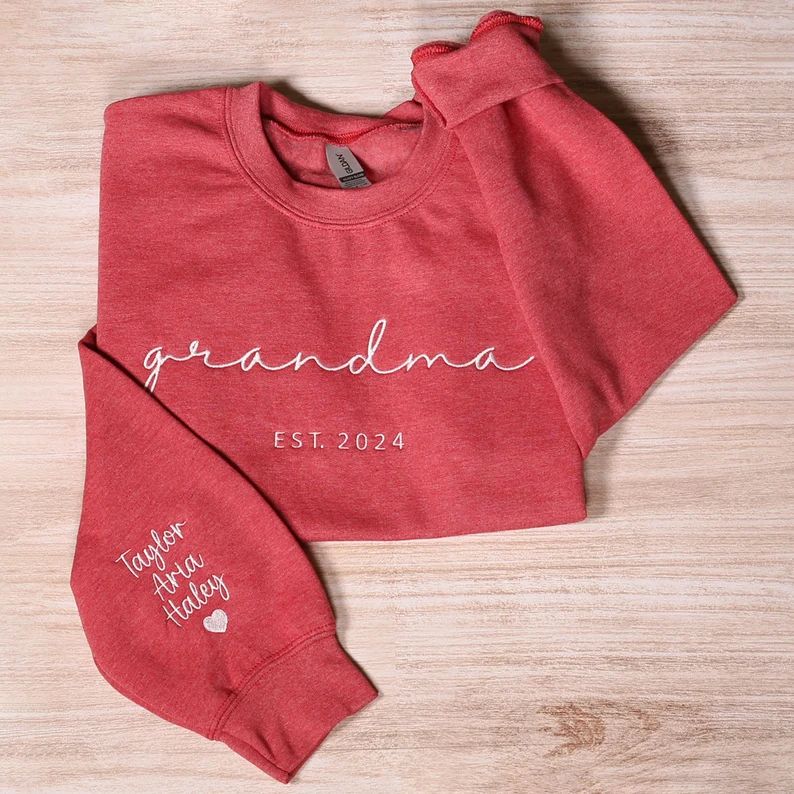 Custom Grandma Sweatshirt With Grandkids Names on Sleeve, Personalized Granny Hoodie, Gramma Outf... | Etsy (US)