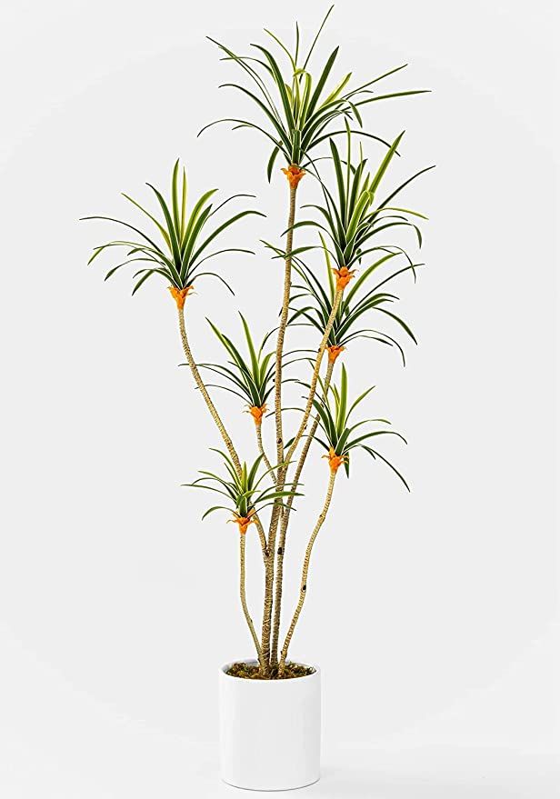 58” Tall Hyper Realistic Artificial Dracaena Tree with 7 Heads and Rubbery Bendable Leaves in S... | Amazon (US)