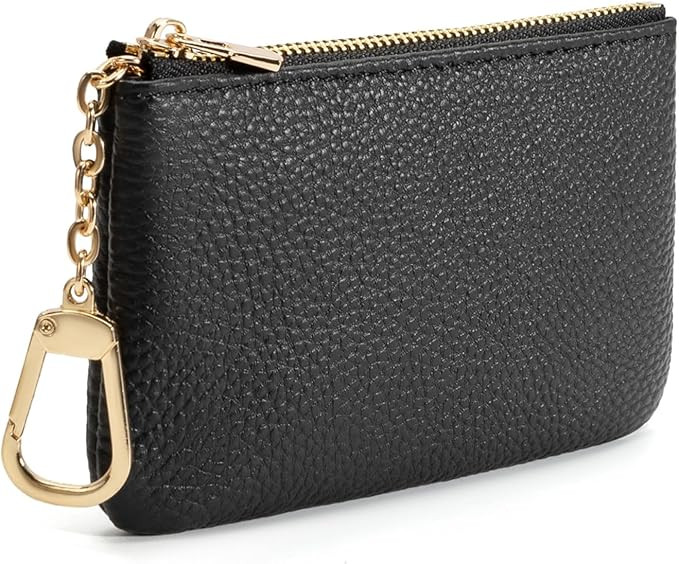 Full Grain Leather Coin Purse with Key Chain - Small Change Purse Keychain Card Holder Keychain P... | Amazon (US)