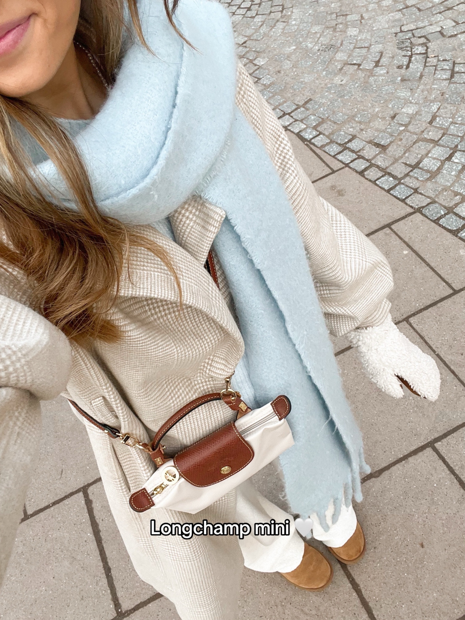 Longchamp mini 🤍 you have to buy the strap on Amazon- they don’t make them at longchamp! This is the one I got and the color match is perfect 