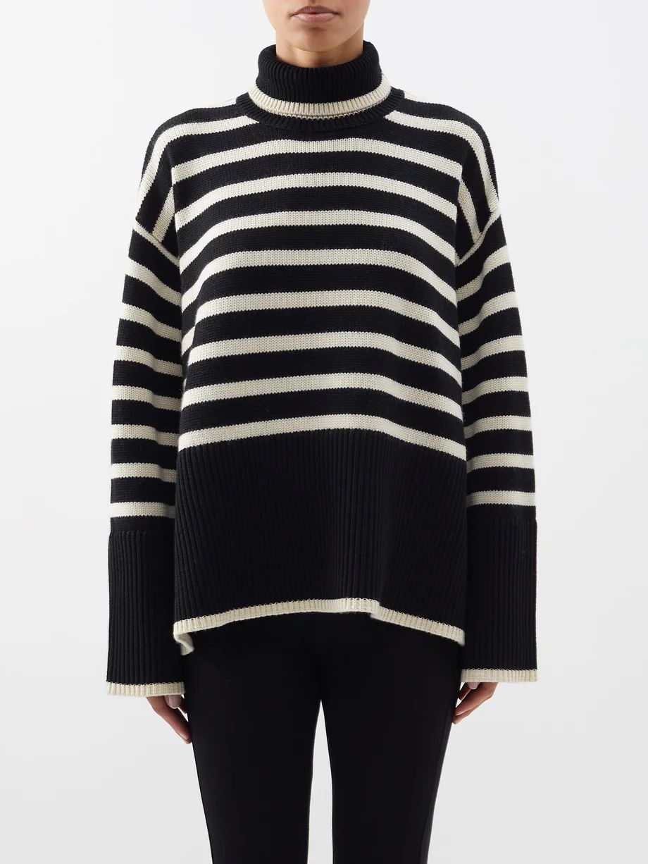 Striped roll-neck wool-blend sweater | Toteme | Matches (US)