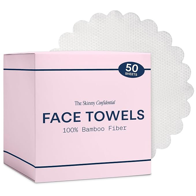The Skinny Confidential Disposable Face Towels, 50 Count - Silky Soft Gentle Facial Towels - Thic... | Amazon (US)