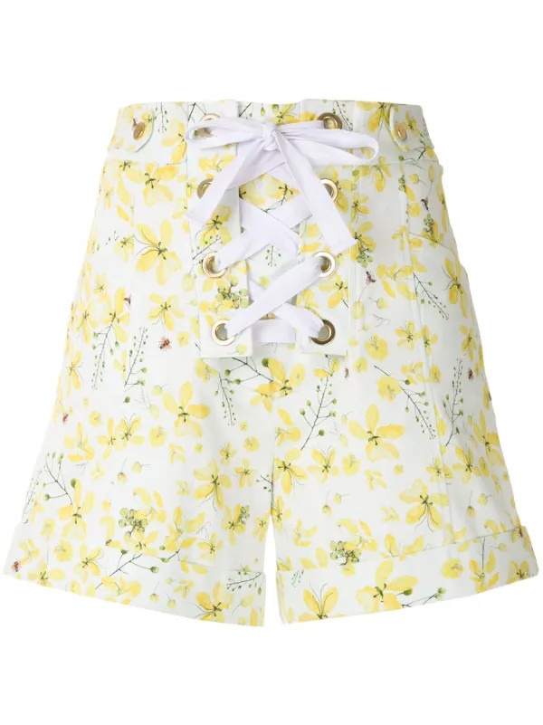 Isolda Short Cintura Alta Estampado - Farfetch | Farfetch Global