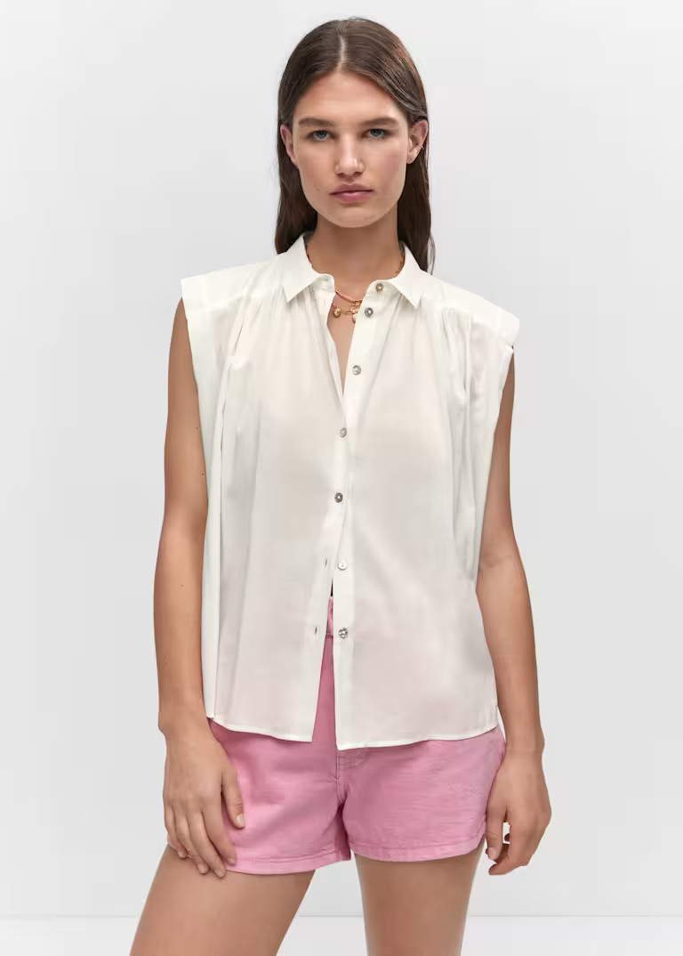 Mango Sleeveless button-down shirt | MANGO (US)