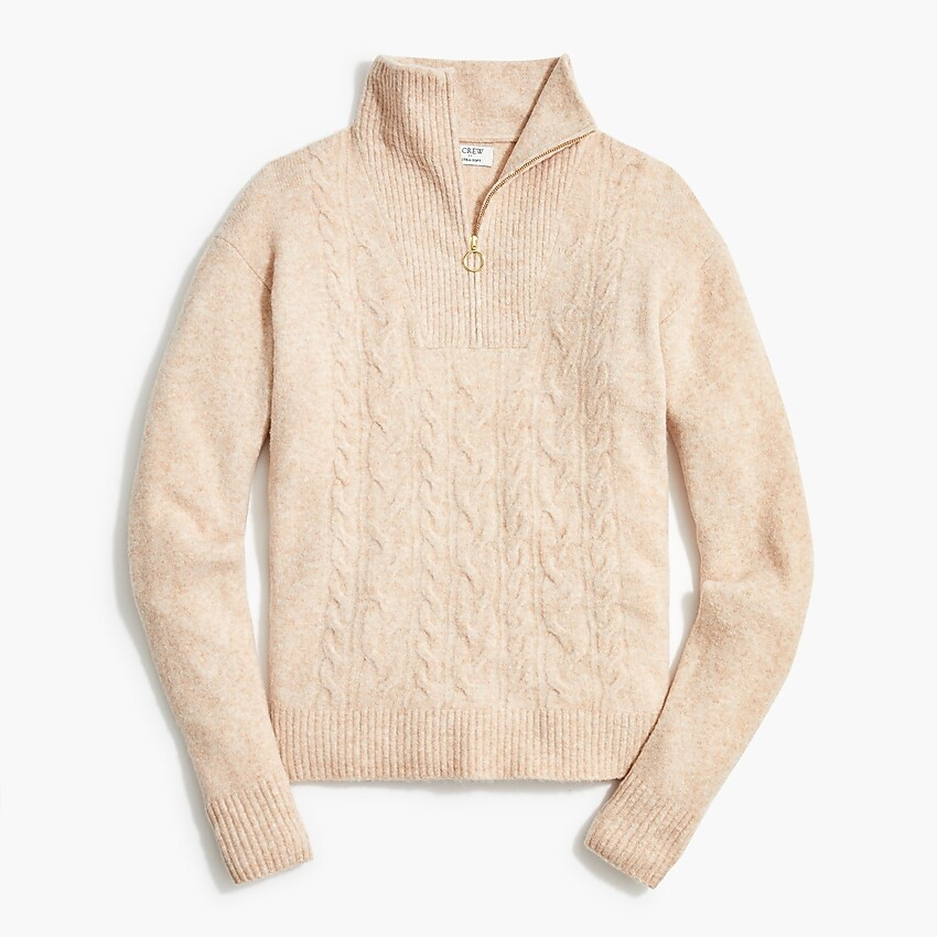 Half-zip cable sweater in extra-soft yarn | J.Crew Factory
