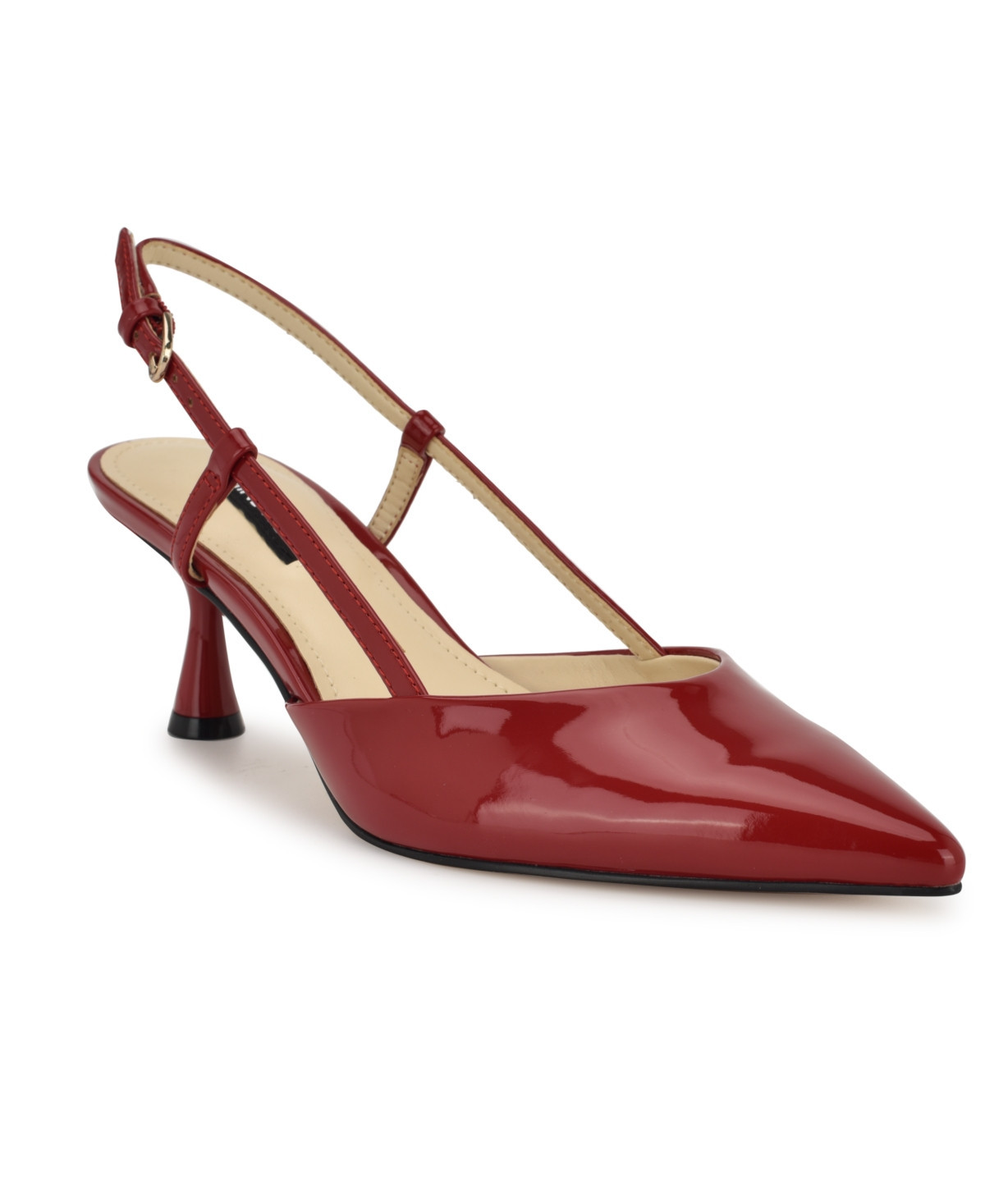 Nine West Women's Rhonda Kitten Heel Slingback Pumps - Red Patent | Macy's