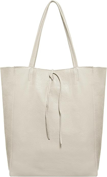 TAKEASY Large Leather Tote Bag for Women with Zipper - Genuine Soft Italian Leather Handbags for ... | Amazon (US)