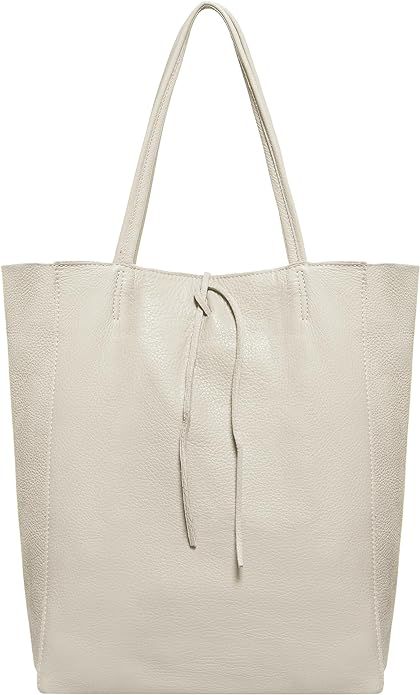 TAKEASY Large Leather Tote Bag for Women with Zipper - Genuine Soft Italian Leather Handbags for ... | Amazon (US)