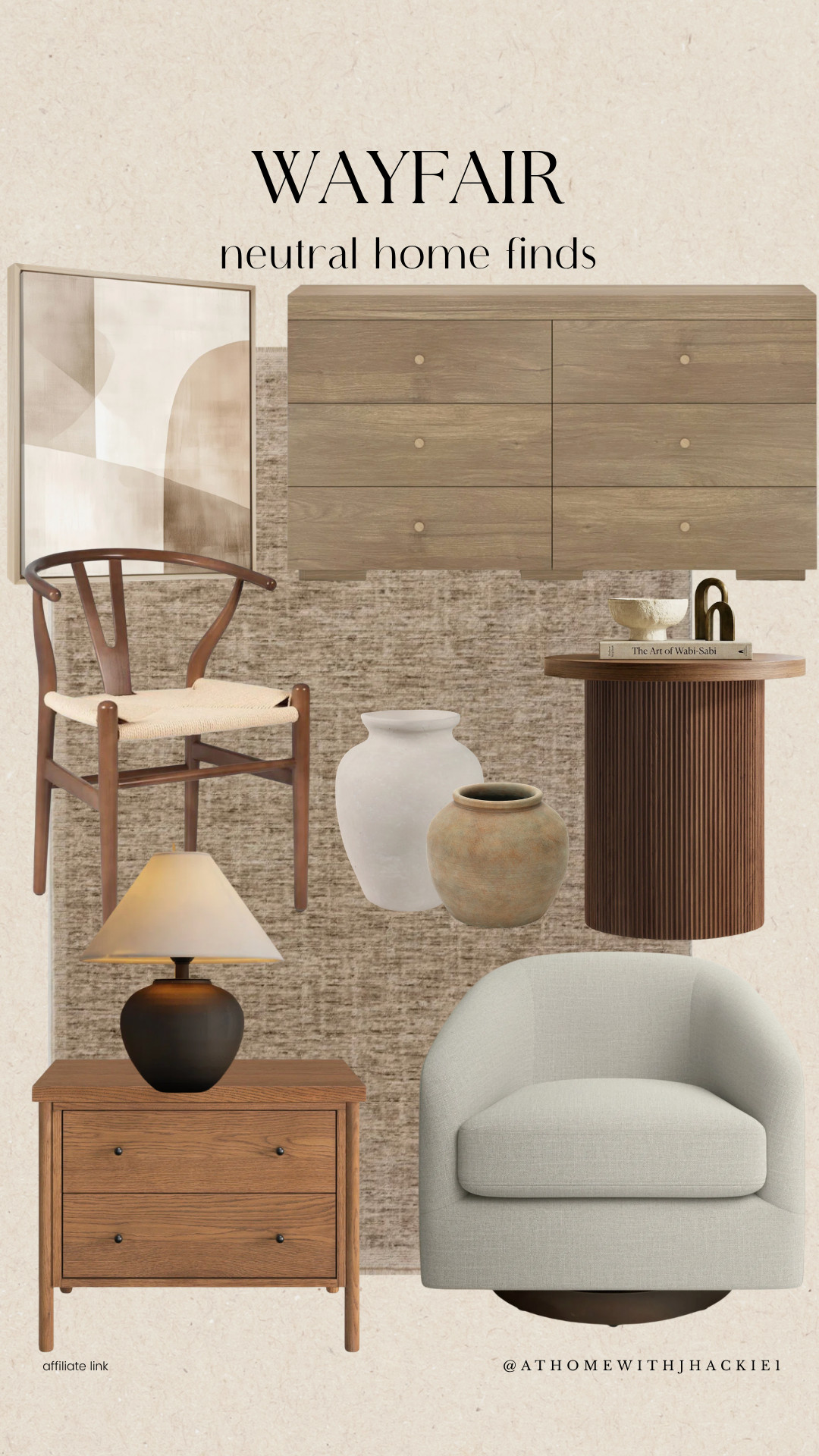 Wayfair finds, Wayfair home decor, Wayfair furniture finds, neutral home decor, neutral home finds, organic modern decor, organic modern home, transitional home decor, warm neutral decor, cozy neutral home, affordable home decor, designer home finds, high end home decor look, Wayfair furniture, living room furniture, neutral furniture, wood furniture, accent chair, wood nightstand, neutral area rug, table lamp, side table, decorative vases, neutral wall art, living room decor, cozy home inspiration, timeless home decor, elevated home decor, home decor inspiration, affordable furniture finds

#LTKHome