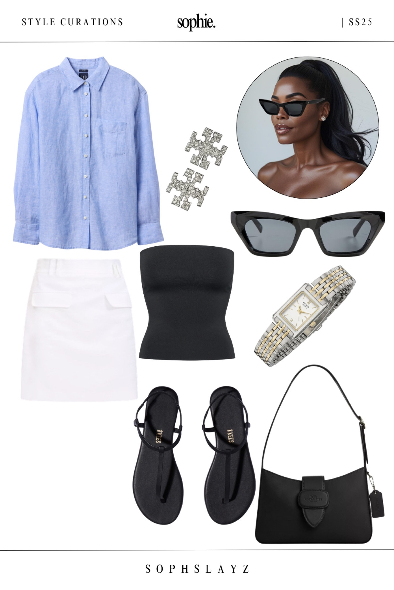 Light layers + modern staples = summer style done right. From my SS25 summer capsule wardrobe collection, this look layers a fitted black tube top under a lightweight linen shirt, paired with a crisp white mini skirt, flat black sandals, and a structured black shoulder bag.
Where to wear: morning market runs, casual lunch dates, or sightseeing on vacation.

#LTKItBag #LTKStyleTip #LTKSummerEdit