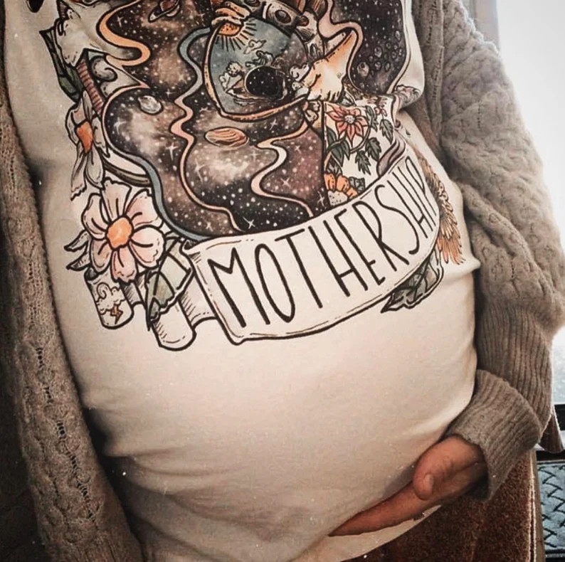 Mothership Shirt, Alien outer space goddess Women's Shirt, Pregnancy announcement shirt, Outer Sp... | Etsy (Global)