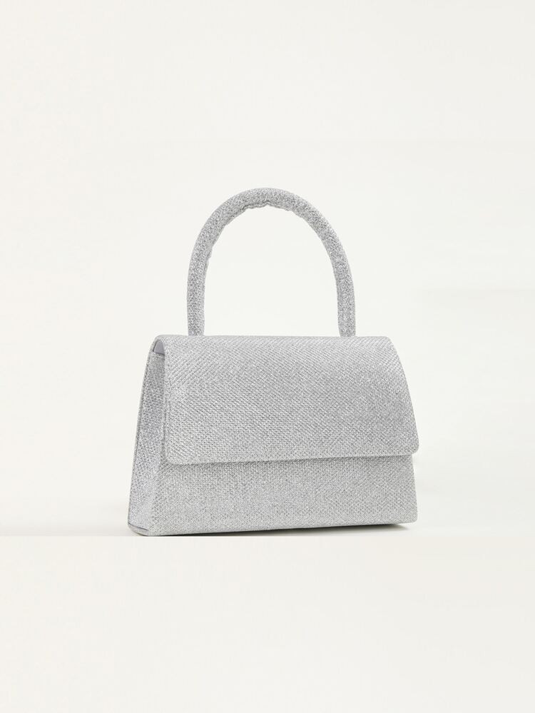 Quadratische Tasche mit Glitzer, Klappe | SHEIN