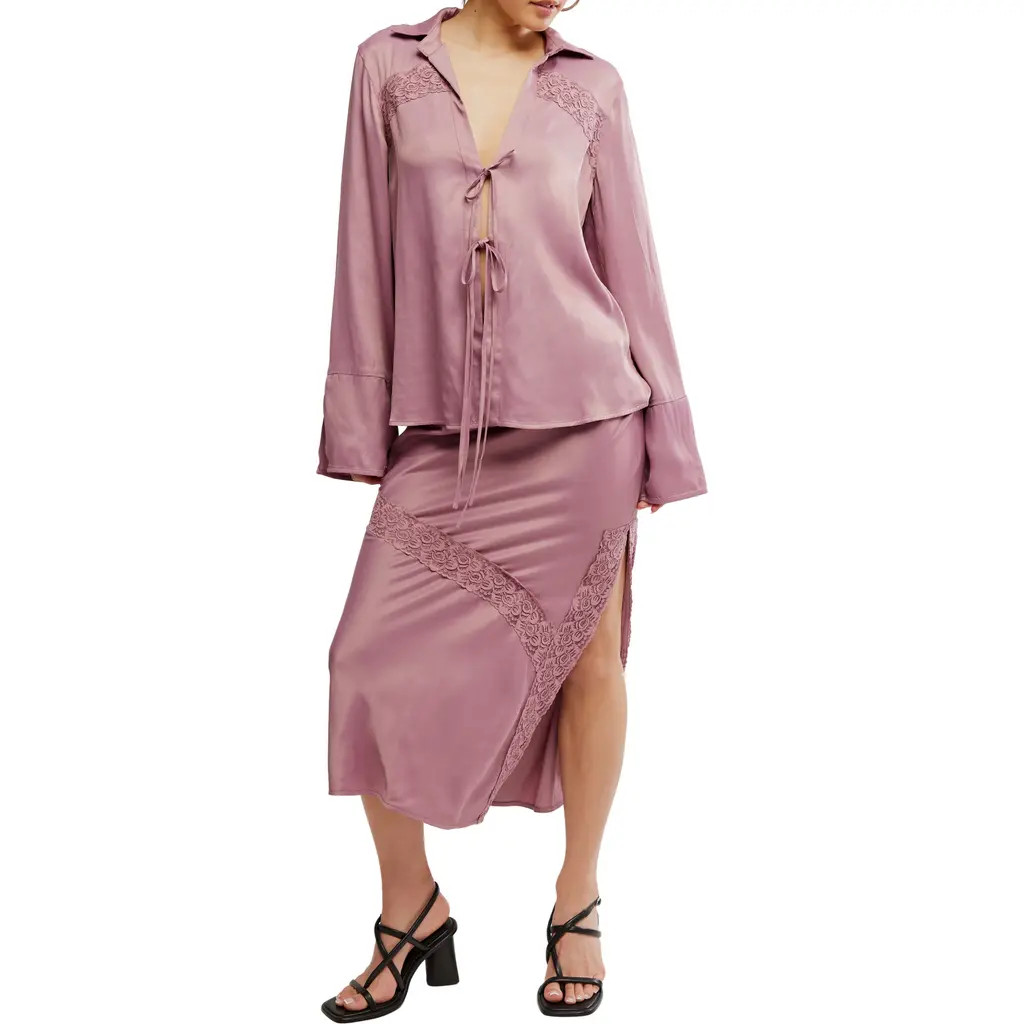 Free People Lucia Tie Top & Maxi Skirt Set in Nostalgia Rose at Nordstrom Rack, Size Medium | Nordstrom Rack