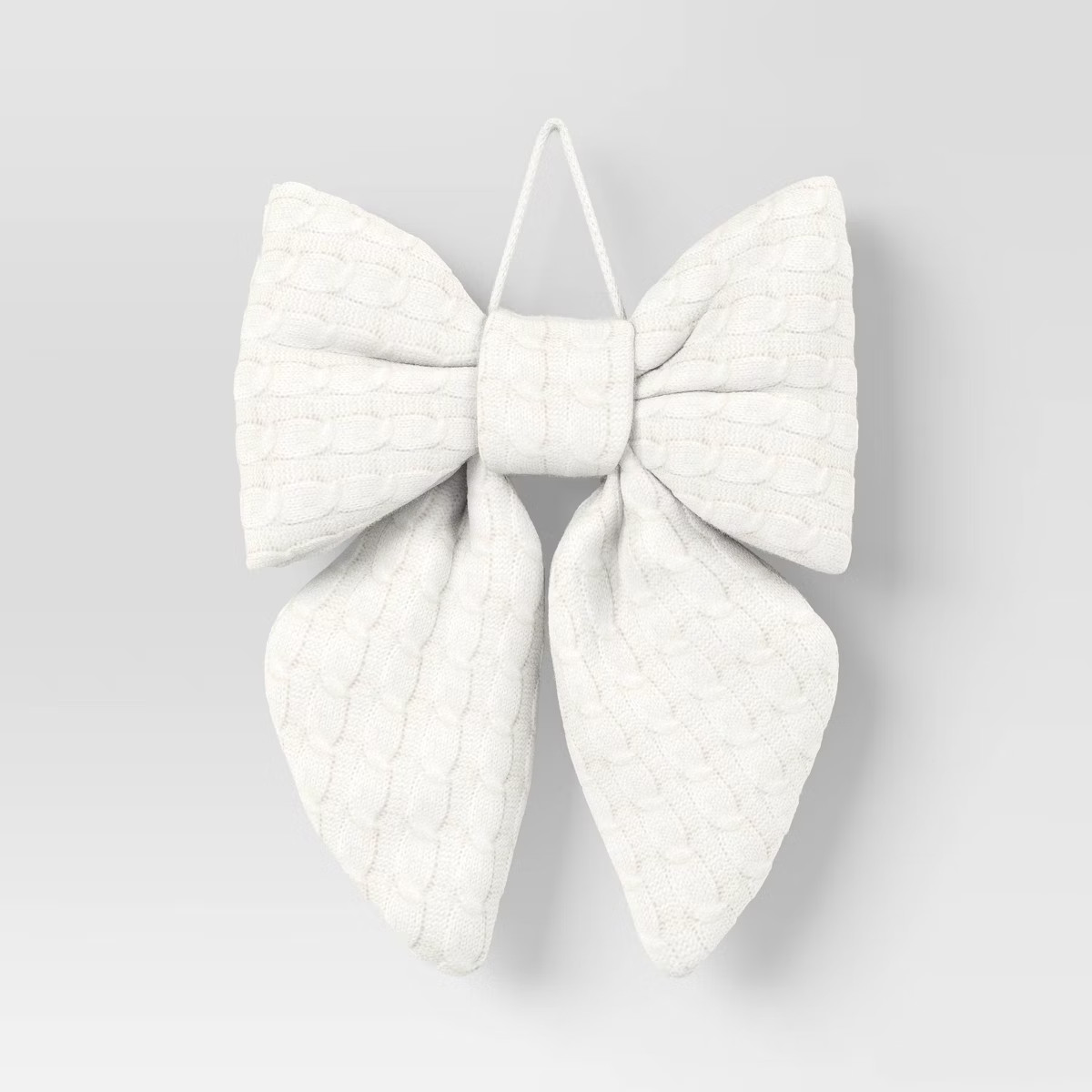 16" Christmas Jumbo Cable Knit Bow Decor White - Wondershop™ | Target