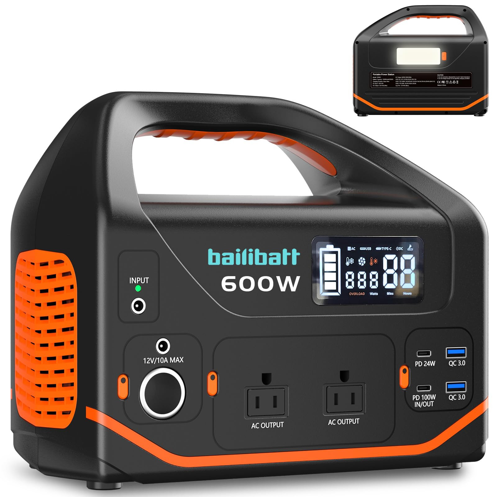 Portable Power Station 600W,293Wh Portable Generator for Home Use, Quiet Generator for Camping Tr... | Amazon (US)