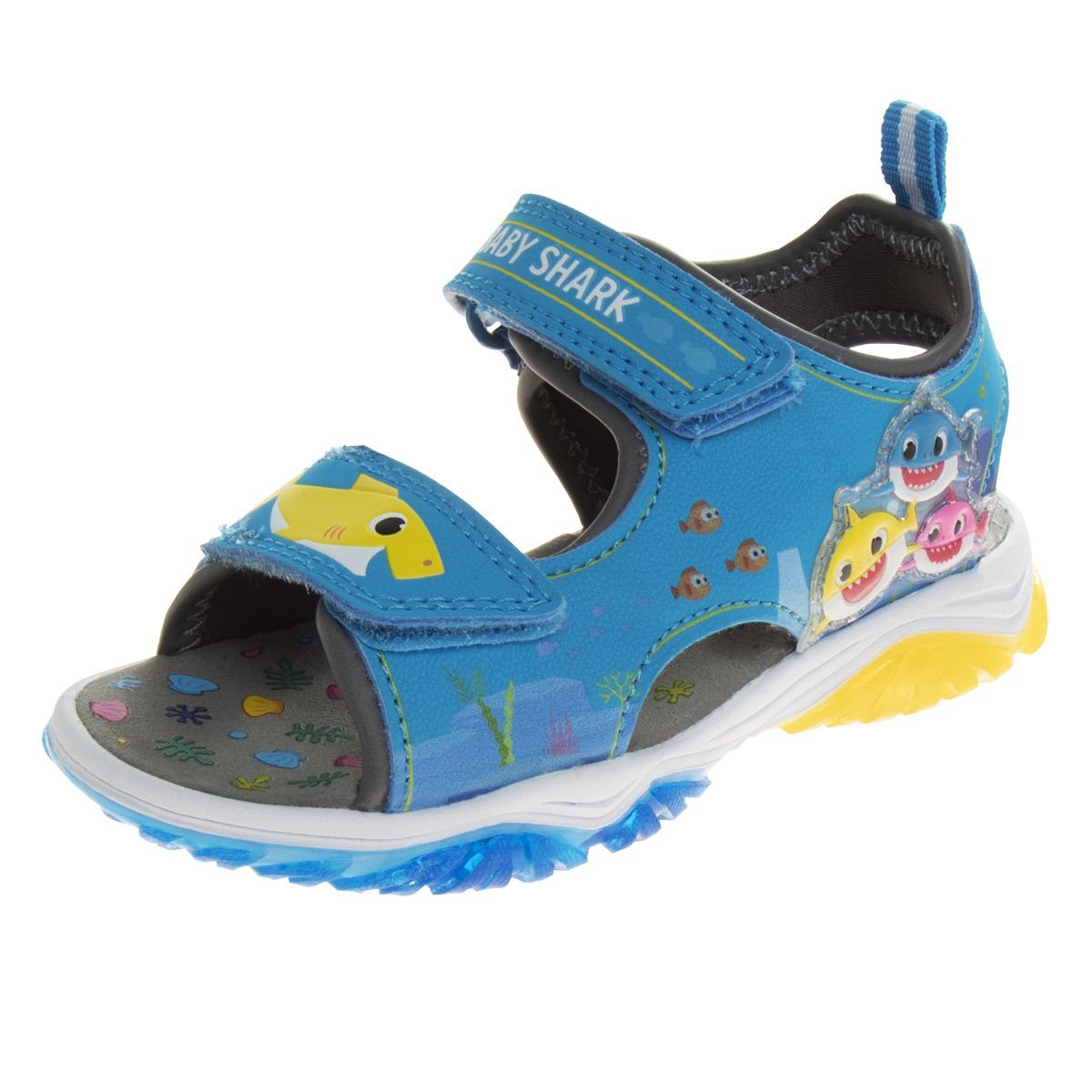 Baby Shark Light up Summer Sandals - Beach Pool Water Shoes Adjustable Strap Open Toe slides - Bl... | Target