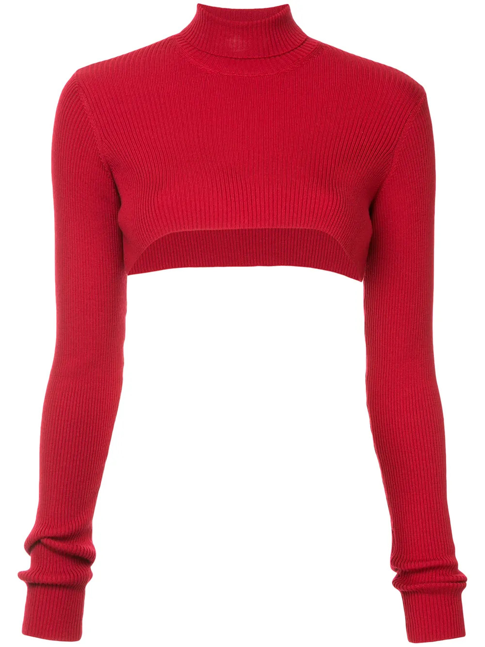 Rokh cropped ribbed turtleneck sweater - Red | FarFetch US