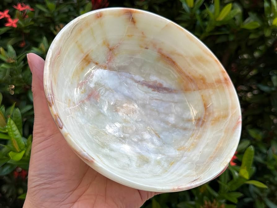 GAF TREASURES X-Large Green Onyx Crystal Bowl, 6" Green Onyx Stone Bowl, Decorative Crystal Bowl,... | Amazon (UK)