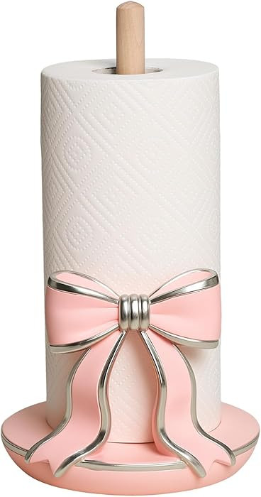 Sizikato Kitchen Countertop Pink Resin Bow Paper Towel Holder | Amazon (US)