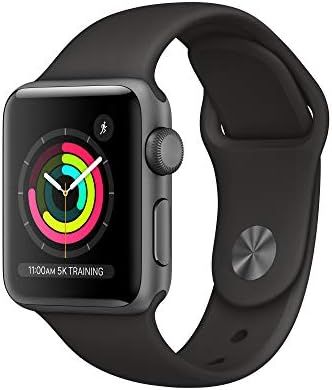 Apple Watch Series 3 (GPS, 38mm) - Space Gray Aluminum Case with Black Sport Band | Amazon (US)