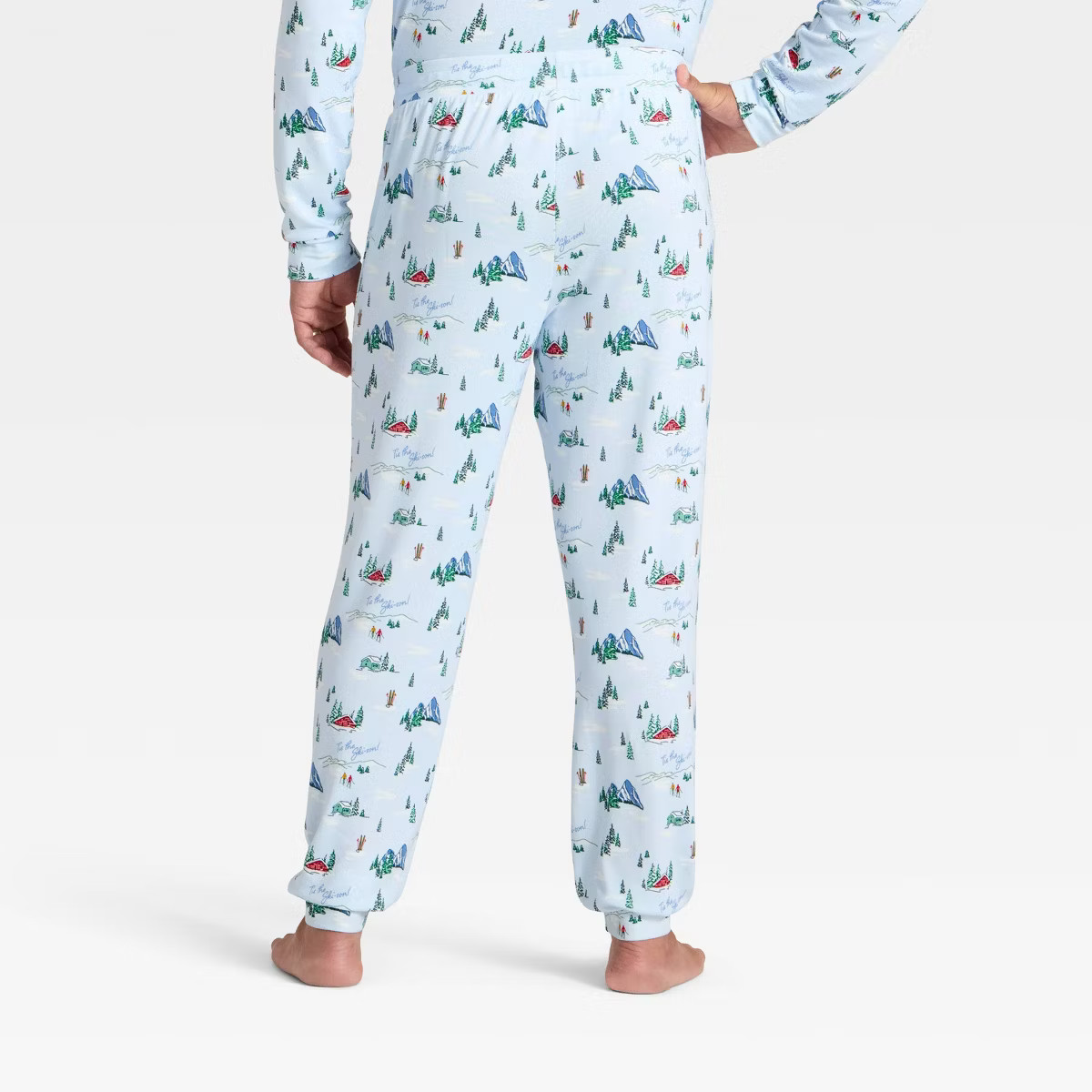 Men's "Tis the Ski-son!" Cozy Knit Holiday Matching Family Pajama Pants - Wondershop™ Blue | Target