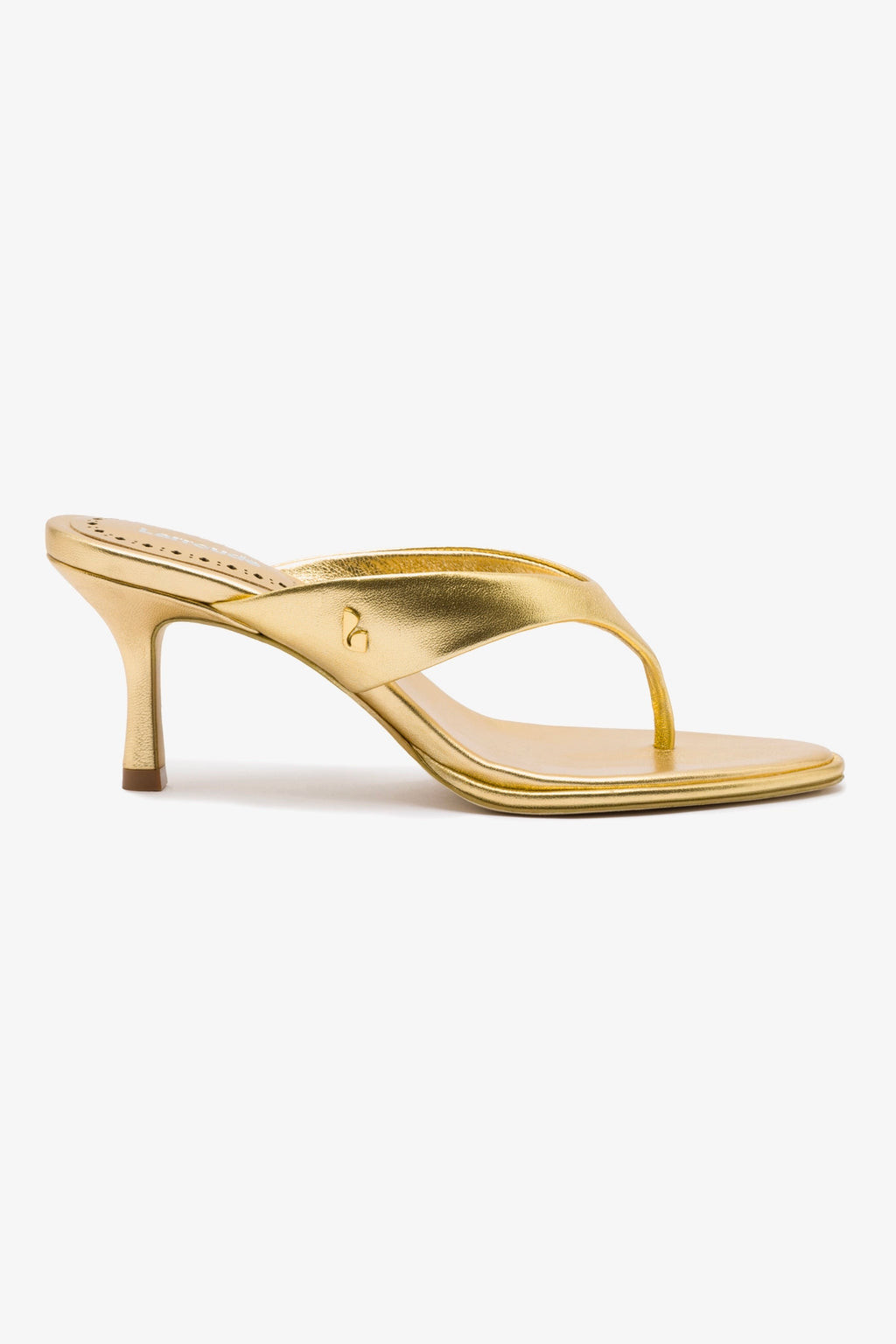 Gaia Sandal In Gold Metallic Leather | Larroude