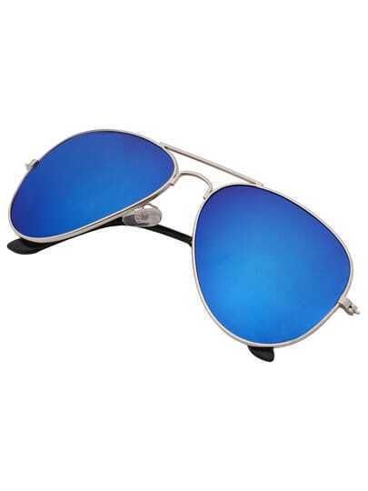 Blue Lenses Top Bar Sunglasses | SHEIN