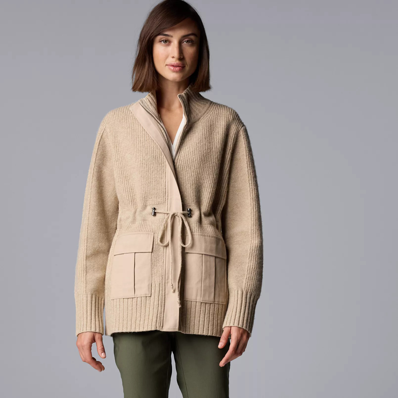Women's Simply Vera Vera Wang Knitted Sweater Jacket | Kohl's