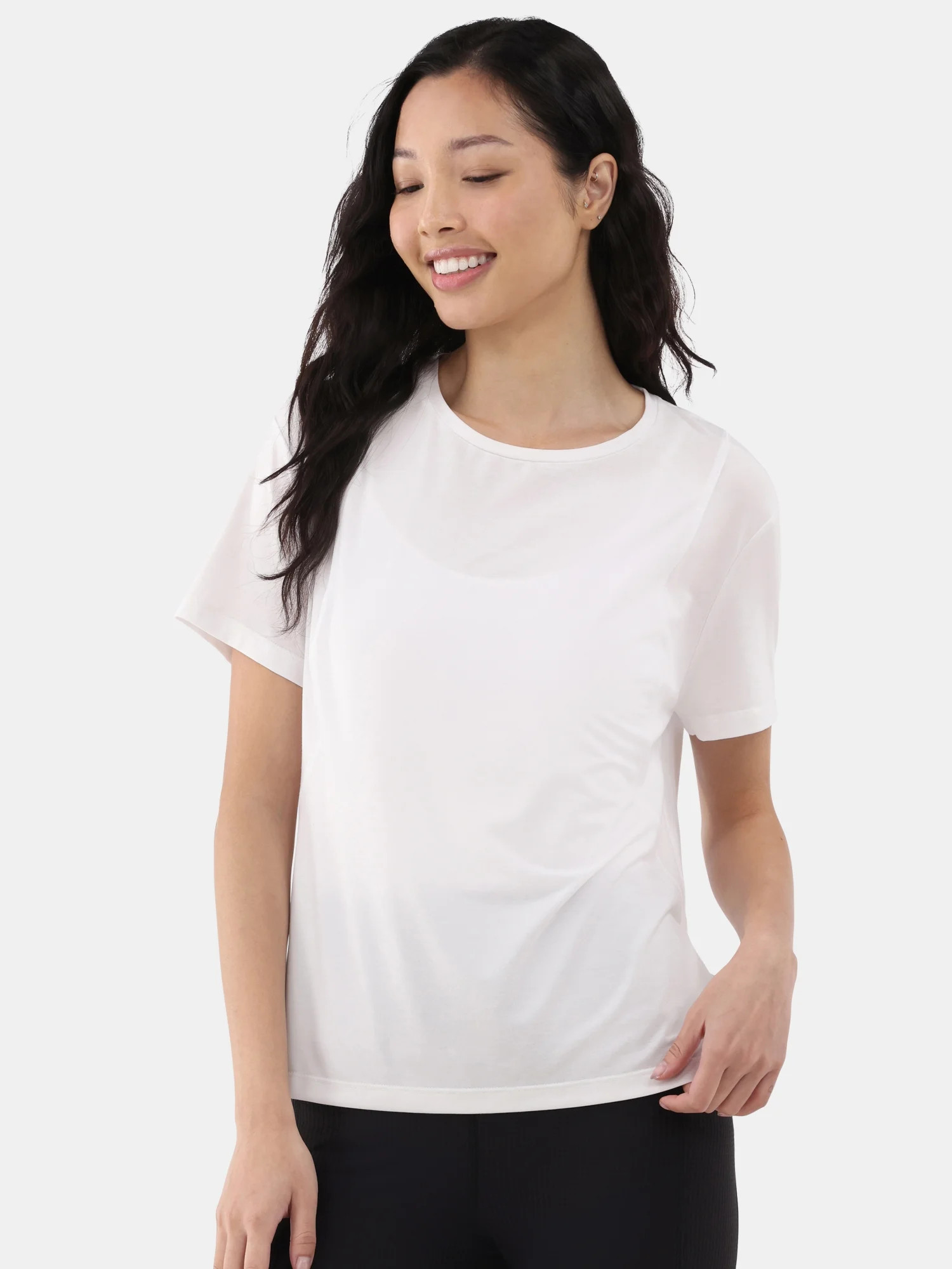 Avia Women's Curved Seam Tee with Short Sleeves, Sizes XS-XXXL | Walmart (US)