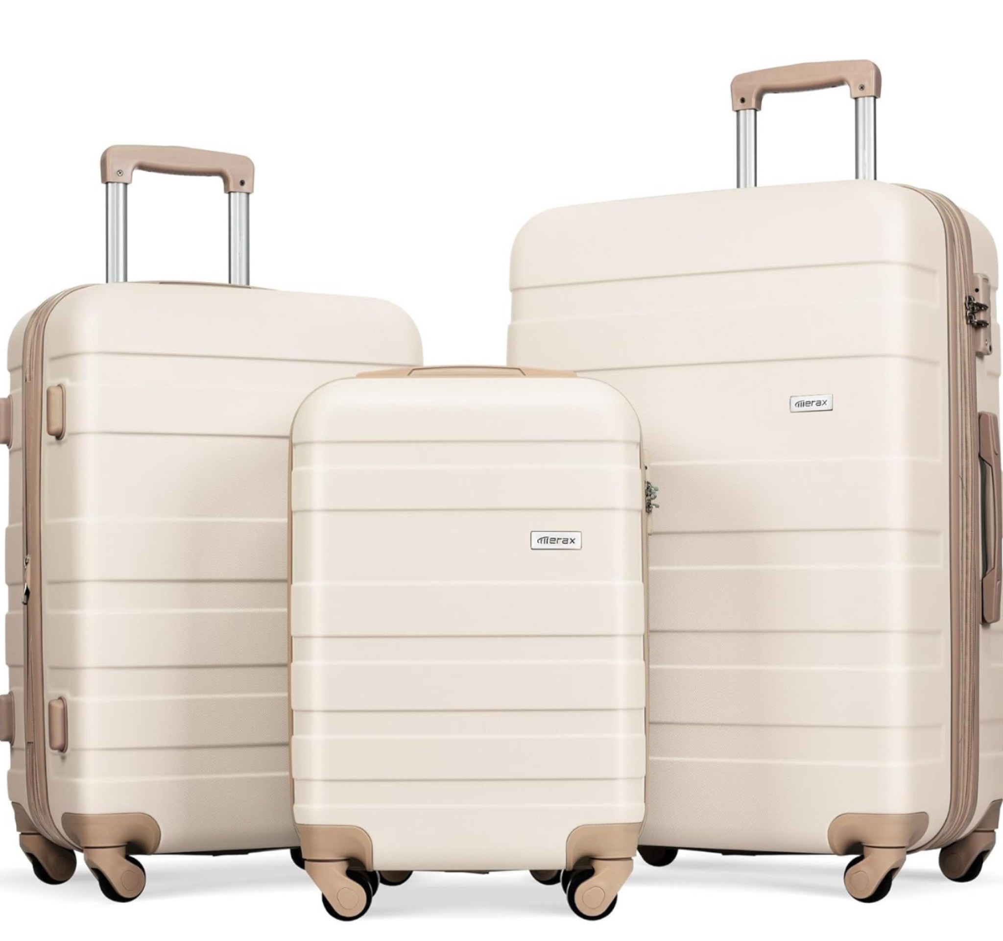 Merax 3 Piece, Expandable Luggage Set, Suitcases with Wheels, Hardside, Ivory and Golden, 20/24/28 Inch

#LTKHome #LTKTravel #LTKGiftGuide
