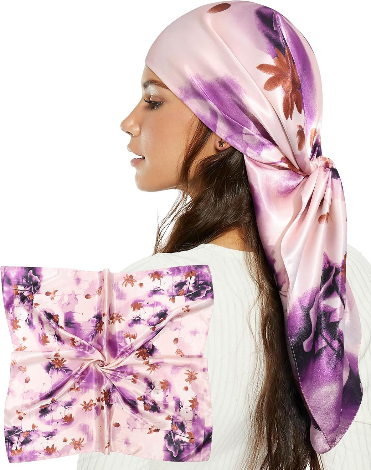 35 Inch Satin Head Scarf for Women Like Silk Hair Scarf Bandana | Amazon (US)