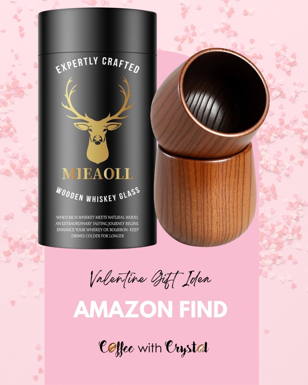 Not every Valentine gift needs to be pink and heart-shaped 😉

This wooden whiskey glass is such a cool, elevated gift idea.
It’s unique, feels high-end, and makes their favorite pour feel even more special.

Perfect for:
🥃 Whiskey lovers
🥃 Bourbon fans
🥃 The “hard to shop for” guy
🥃 Anniversary or Valentine gifting

It’s different — and that’s what makes it good.

Linked here 💛

#LTKFinds #AmazonFinds #ValentineGiftIdea #GiftForHim #WhiskeyLover #BourbonLife #UniqueGifts #CoffeeWithCrystal